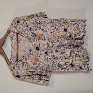 Lucky Brand women's size medium light pink floral print short sleeve t-shirt
